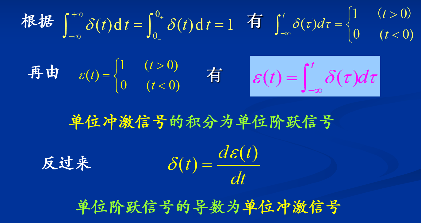 与单位阶跃信号的关系